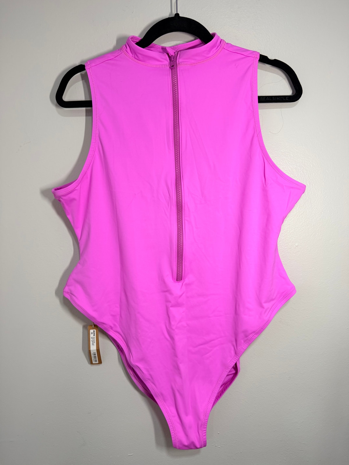 Nwt Skims Recycled Swim Sleeveless Zip One Piece Neon Orchid 3x